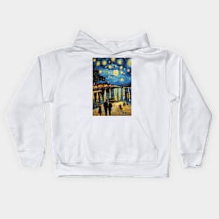 Starry night style Australian city Kids Hoodie